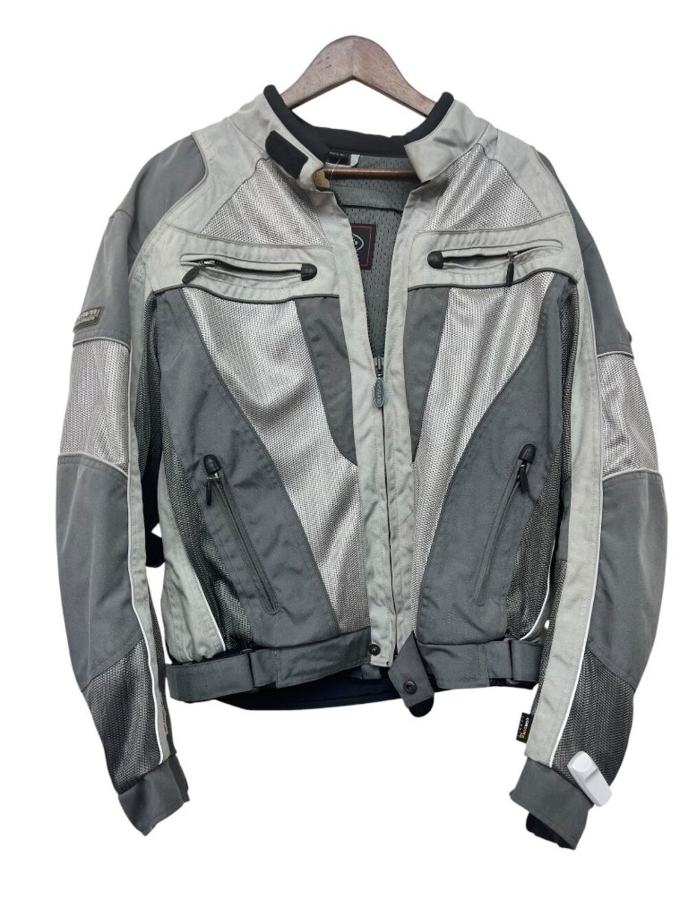 Olympia Moto Sports Mens Mesh Motorcycle Jacket Gray &‎ Black Size L